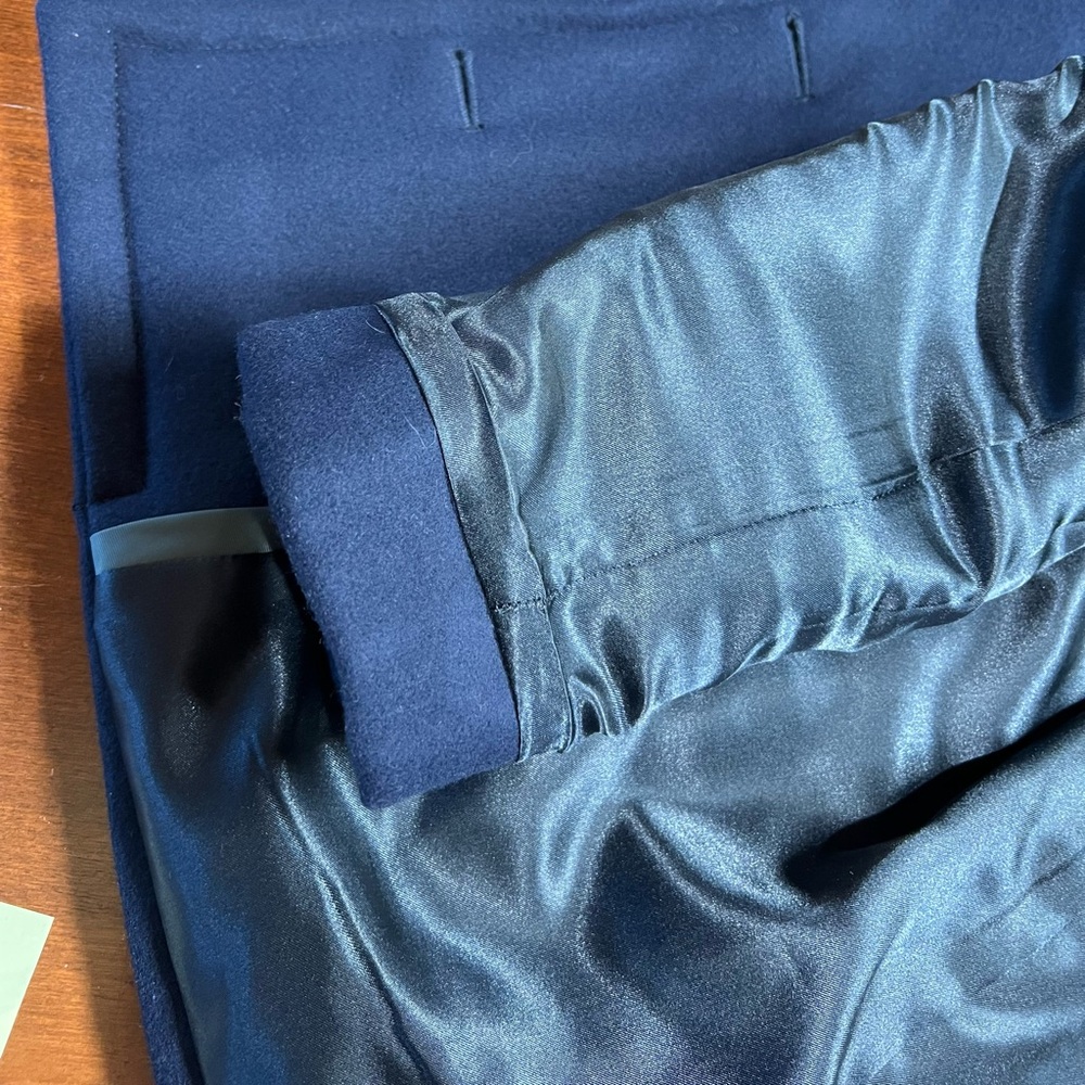 J Crew Womens Melton Wool Blue Double Breasted Peacoat B6474 Warm size 00 - Picture 15 of 15